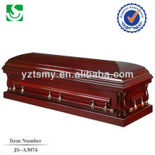 American high gloss cherry wood full couch casket coffin